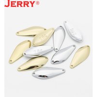Jerry 2.2g YANN 50pcs Unpainted Fishing Lure Blanks Metal Spoon Lure Brass Trout Perch Artificial Wobbler Casting Tackle