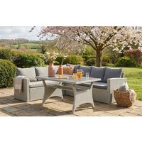 Stockholm 6 Seater Grey Rattan Corner Garden Dining and Lounge Set